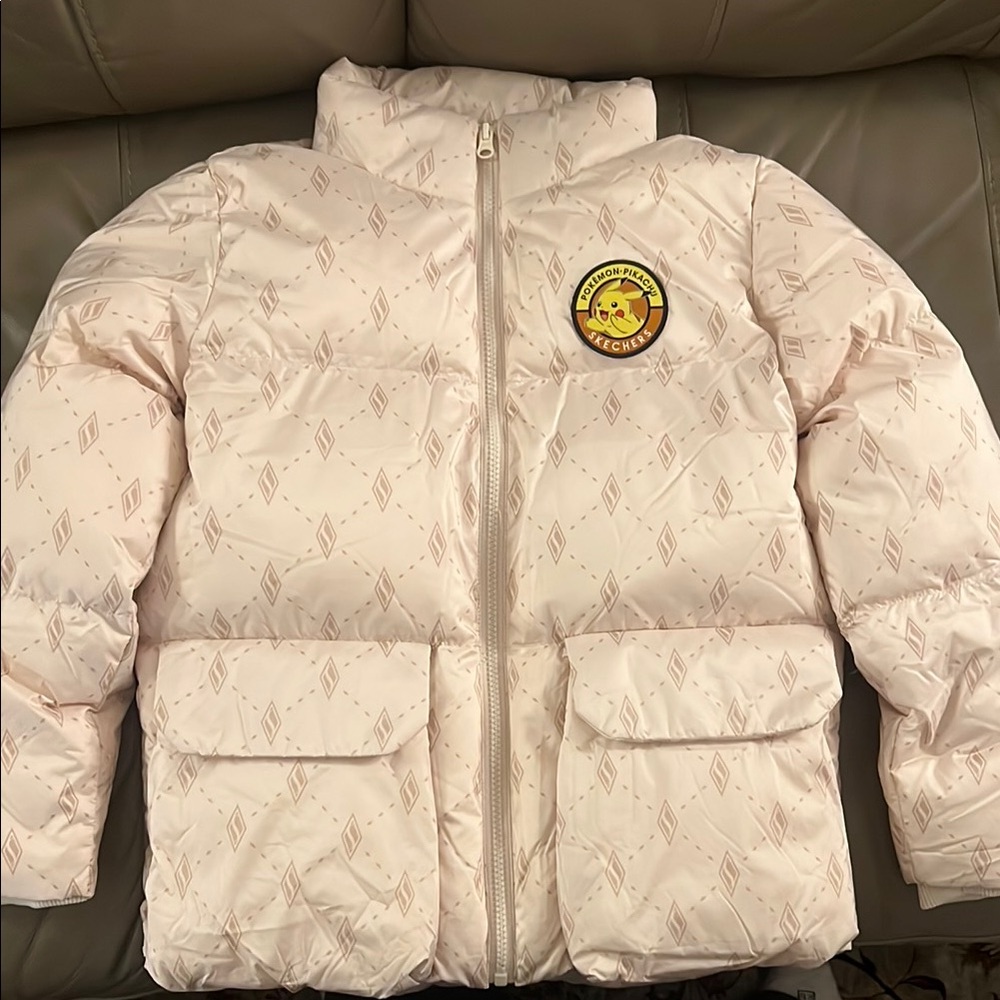 NWT Kids sketchers Pokémon Cream Puffer Jacket